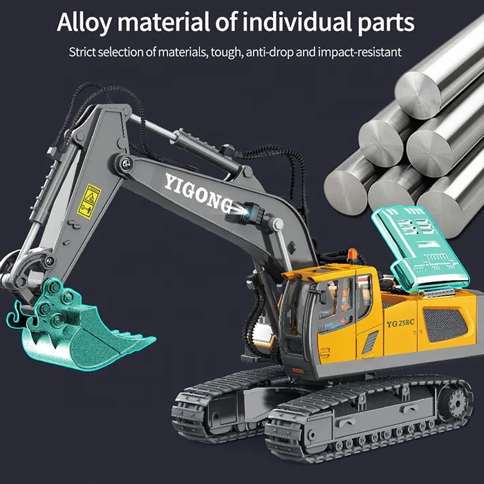 2.4ghz 1/20 Metal Alloy mini Remote Control Excavator yingong rc control construction engineer machine Vehicles Rc toy Truck