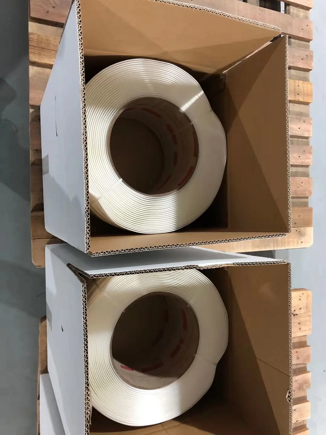 Woven Dispenser  White Polyester Tensioner Composite Cord Packing Strap