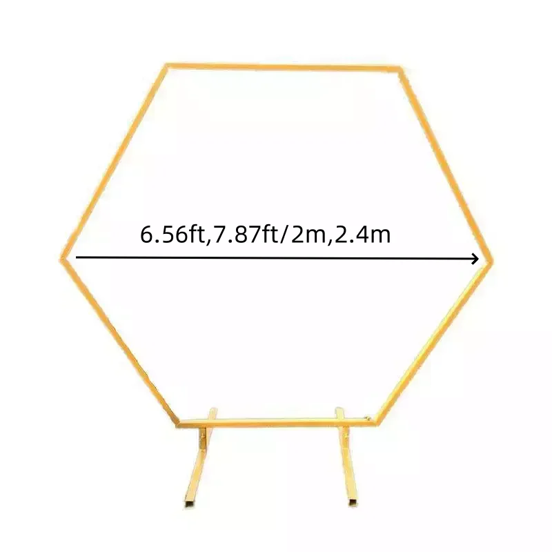 Other Wedding Flower Arch Backdrop Stand Metal Party Decorations Balloons Supplies Hexagon Flower Decor Background Outdoor