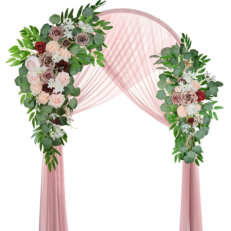 White Rose Flower Arch Wedding Stage Backdrop Artificial Flower Wedding Arch for Wedding Decoration