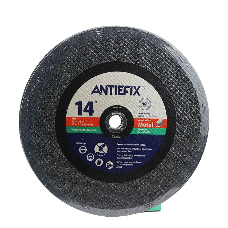 Antiefix Cutting Wheels 14Inches 355X3.0X25.4mm Cutting Disc for Metal