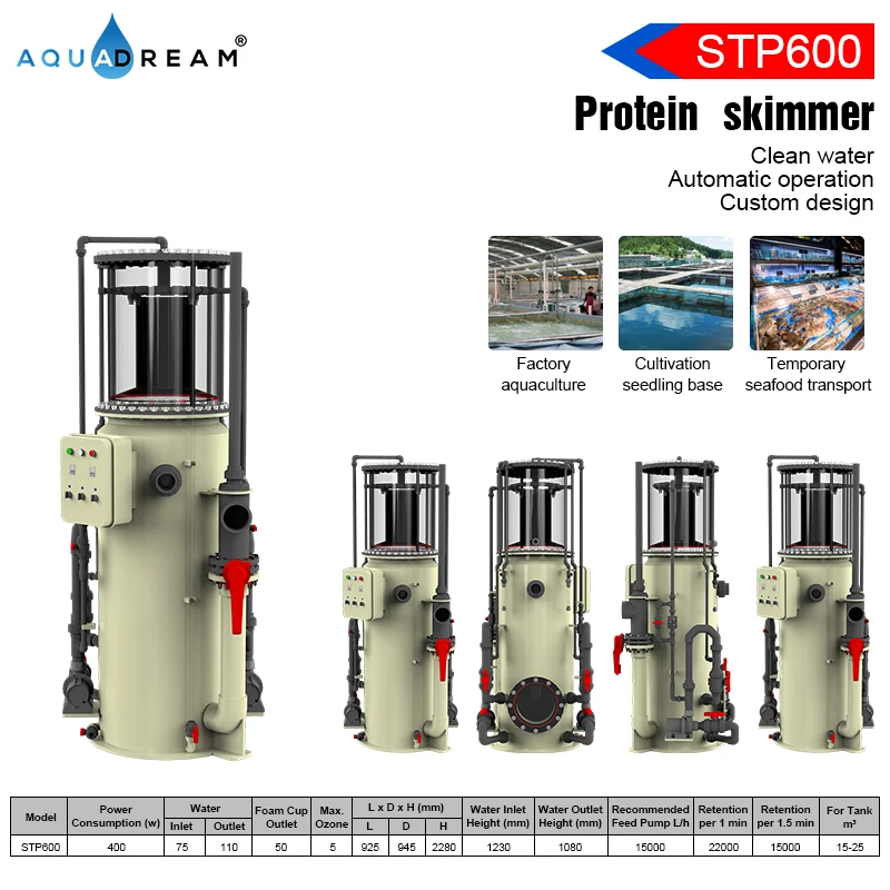 Water Cycle factory direct oem customized industrial shrimp crab fish farm protein skimmer