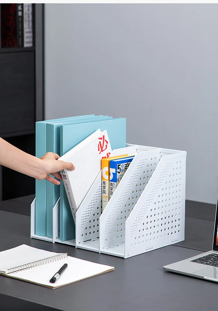Customize Plastic Office Desktop Document Shelf  Dividers Desk File Organizer Rack Folder Storage Box