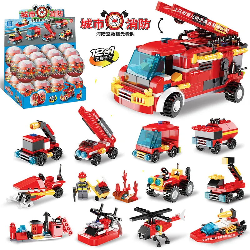 Wholesale nano block DIY train Building block education ABS Plastic Capsule Surprise Egg Toys for kids