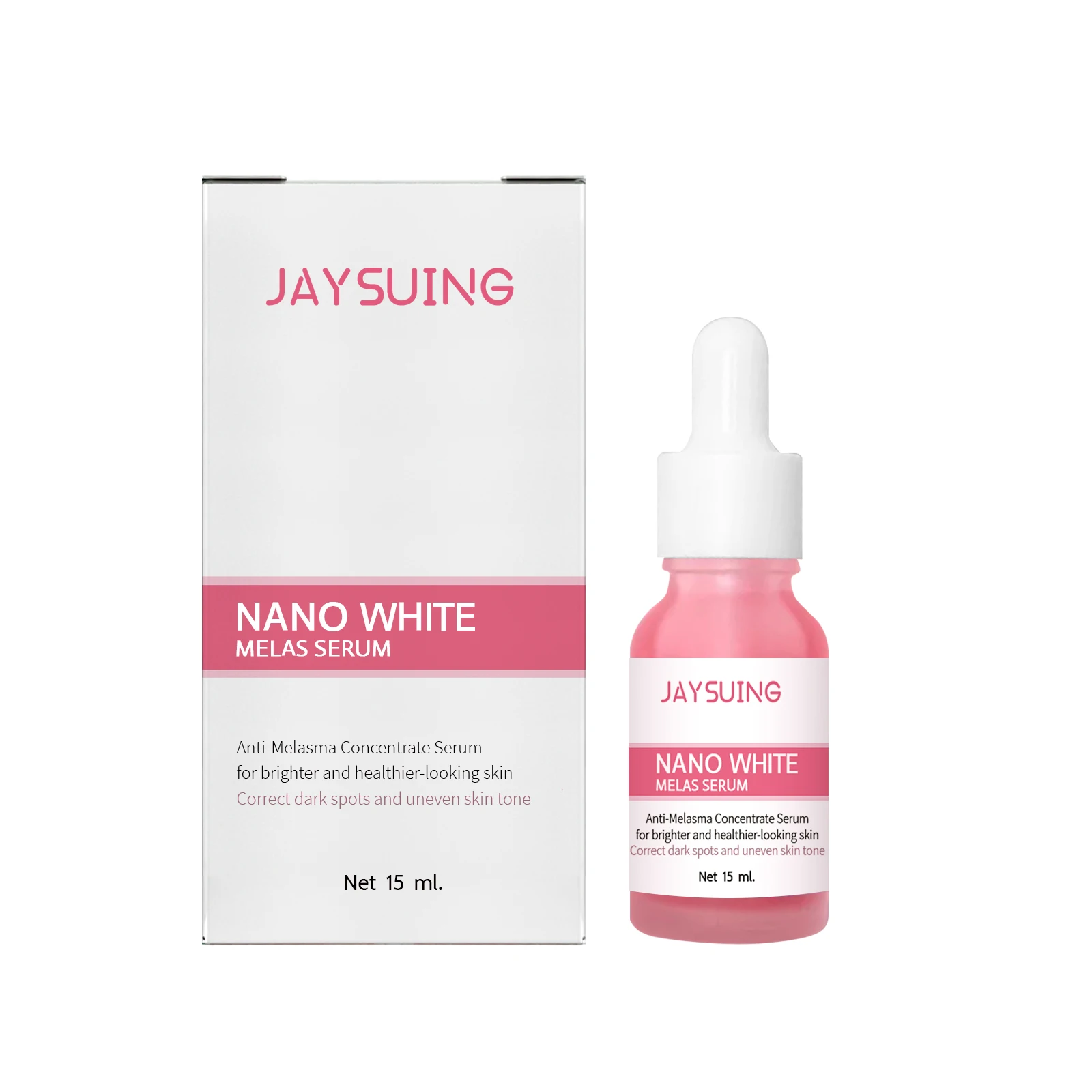 Private Label Nano White Melas Serum Correct Dark Spots And Uneven Skin Tone Anti-Melasma Concentrate Essence Serum 15ml