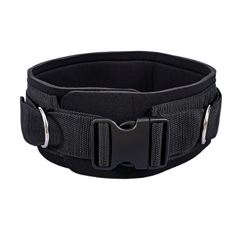 Waist Belt Neoprene Padded Gym Pulley Strap with Rings for Cable Machines Fitness Exercise Speed Agility Resistance Training