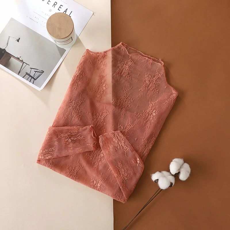 Summer Women Lace Floral Embroidery Blouses Shirt Ladies tops Sexy mesh Blouses Transparent Elegant See-through Black Shirt