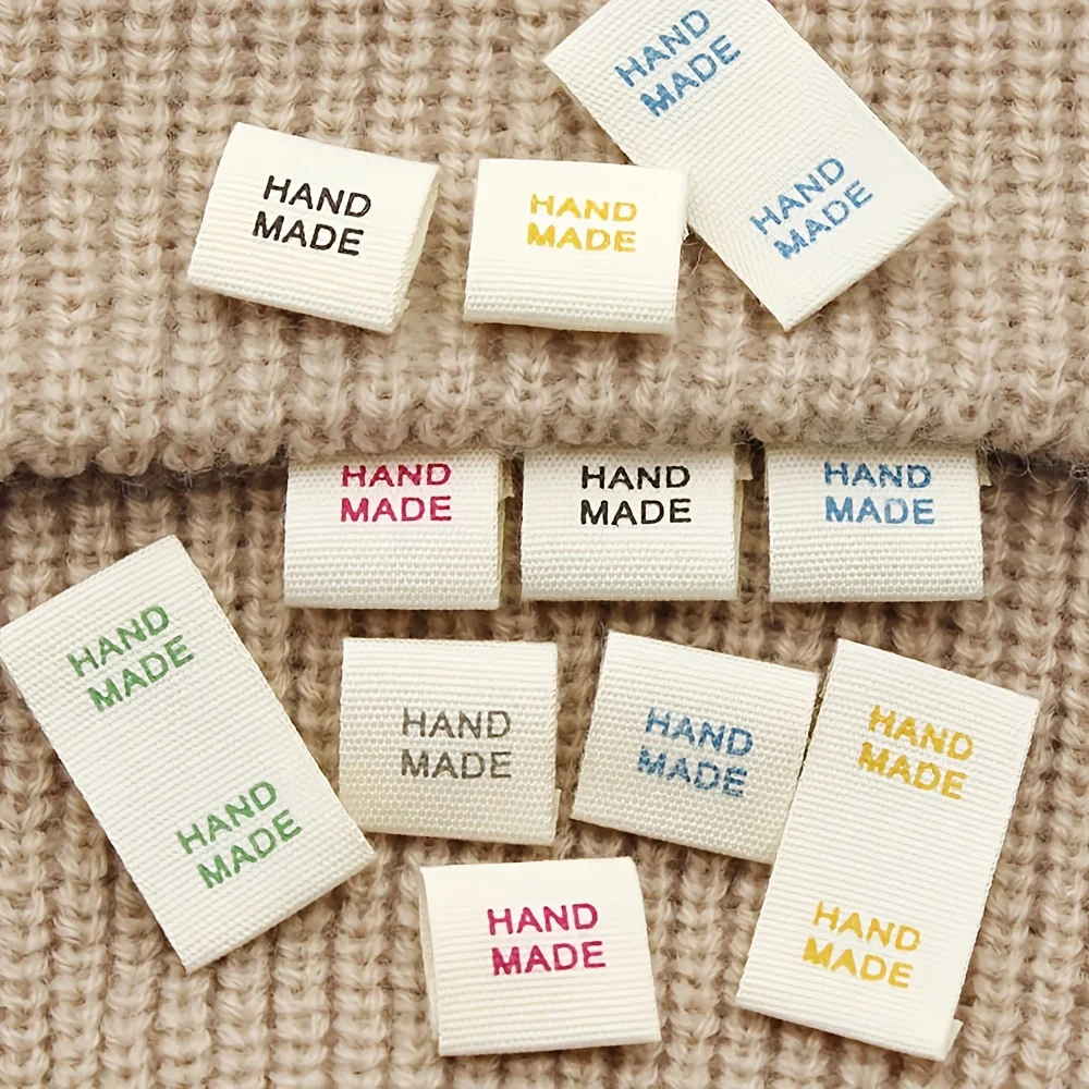 Custom Fashion Woven Labels for Clothing and Bags Soft Cotton Textile Accessories with Logo for Machine Use