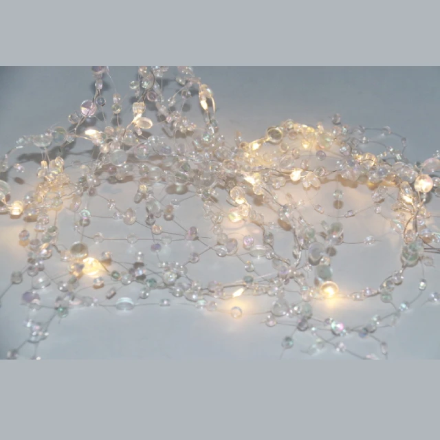 Led String Lights Battery Operated With Loose Beads Garland And Acrylic For Holiday Wedding Decoration