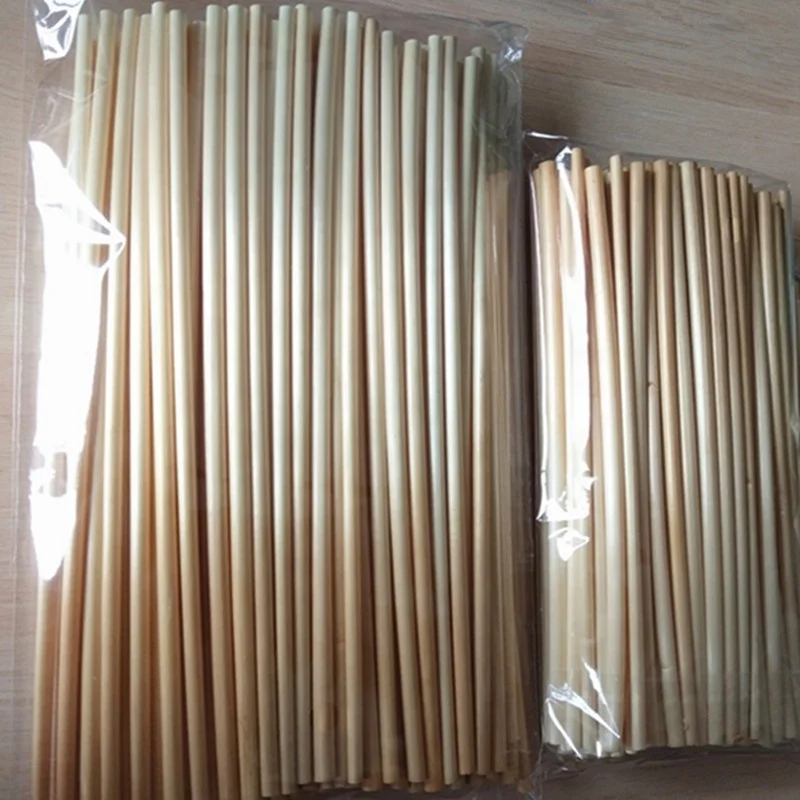 Manufacturer supply Eco-Friendly straw 100 pieces per pack natural biodegradable 20 cm 4-5 mm wheat drinking straw