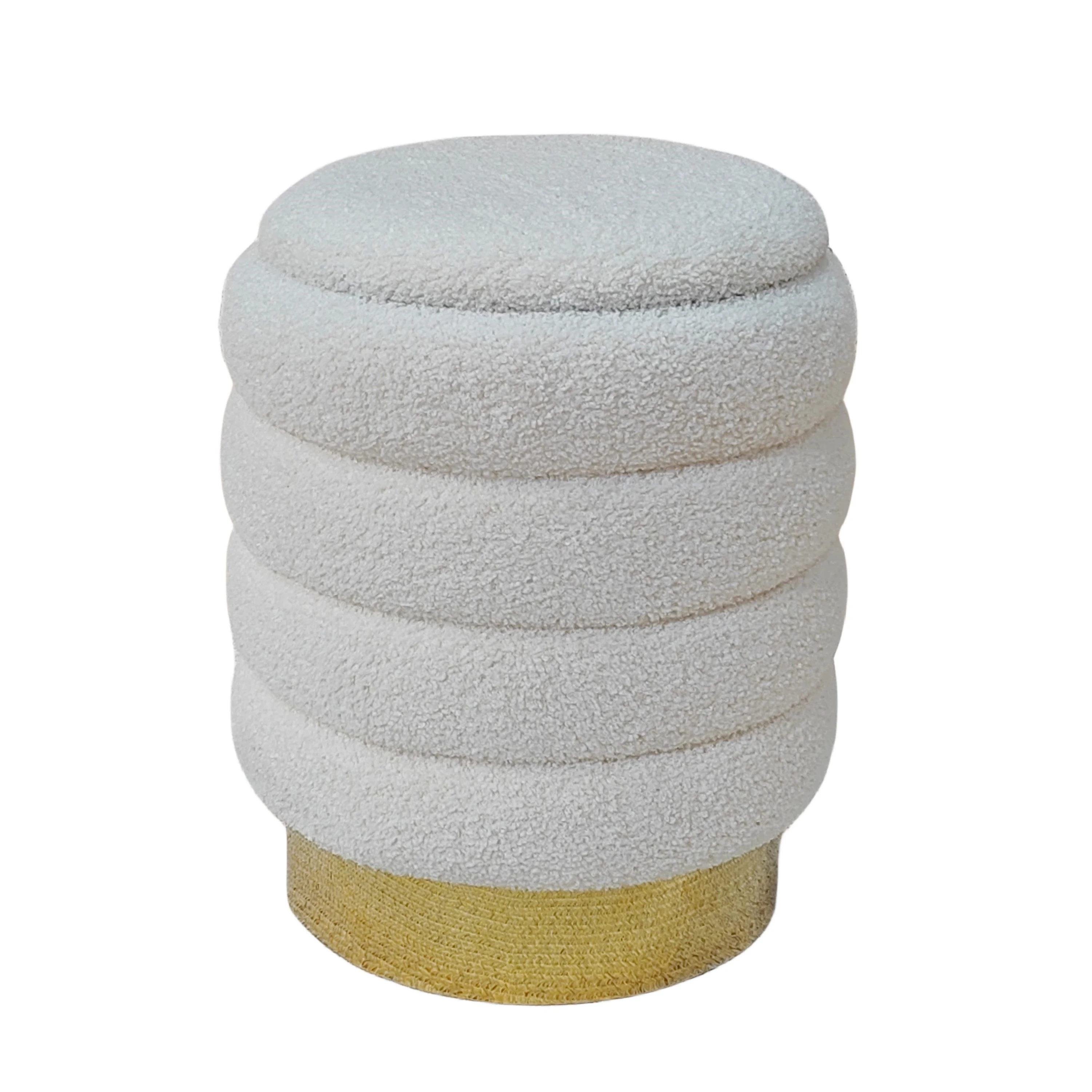 Bailey White Ottoman Stools Small Round Storage Ottoman With Storage Bedroom Round Velvet Stool Pouf Chair Ottoman