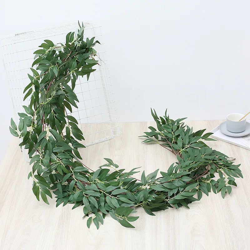 Artificial Outdoor Decoration Wall Hanging Artificial Eucalyptus Garland Wholesale Eucalyptus And Willow Leaf Greenery Garland