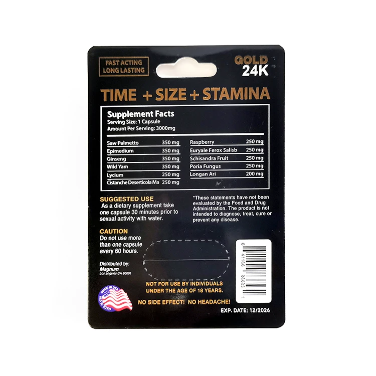 Approves Hard Capsule of Blue Hat Health Food Ginseng, Rehmannia and Wolfberry Extract China Paper Board Rigid Boxes Rhino Pills