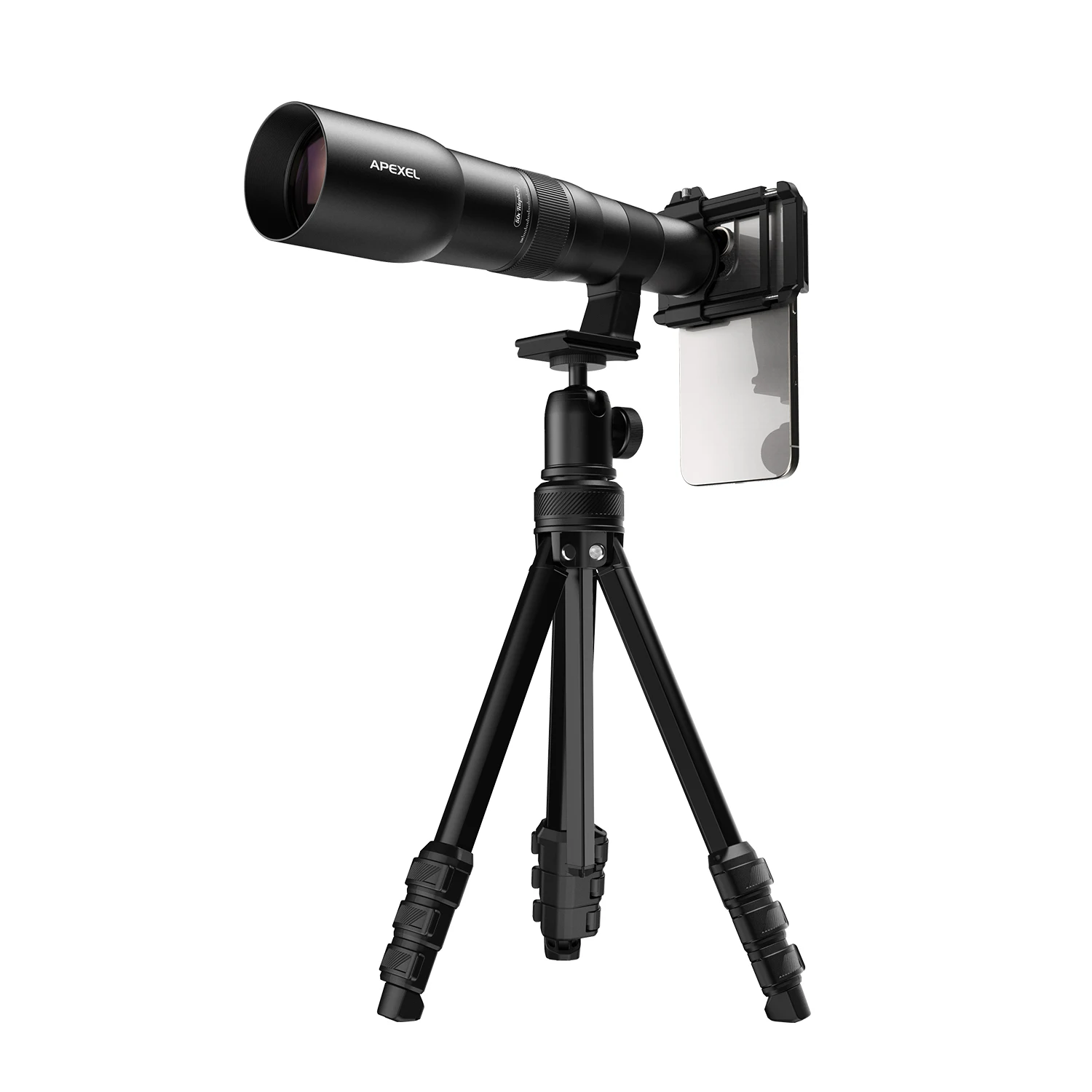 APEXEL New Premium Super Telescope Lens Universal High Power Mobile HD Long Focus 50X Telephoto Monocular Lens with Tripod