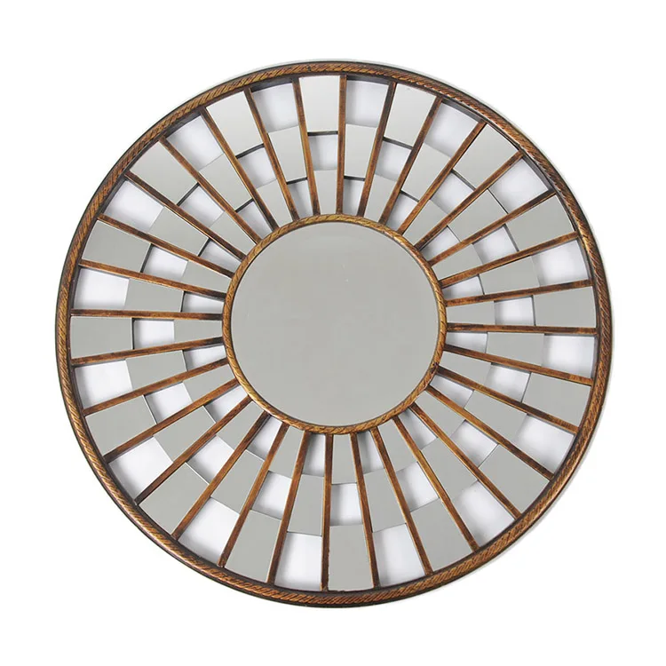 Round Dark Gold Decorative Wall Mirror big Big Modern Wall Decor Sunburst Decorating Mirror