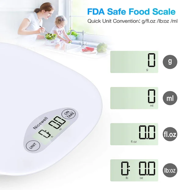 
Food Nutrition Smart Scale, Calorie Protein Analyzer Kitchen Scale for Baking, Cooking and Coffee Scale with 