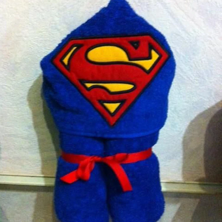 100% Cotton Bamboo Organic Children Superhero Cartoon Animation Kids Hooded Bath Towels