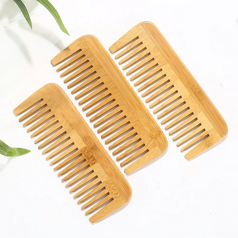 Bamboo Wide Toothed Comb Detangling Wood Comb Zero Waste Historical Hairdressing Eco Friendly Comb