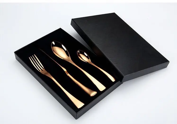 Высококачественный элегантный набор столовых приборов KAYA из нержавеющей стали цвета розового золота для отеля