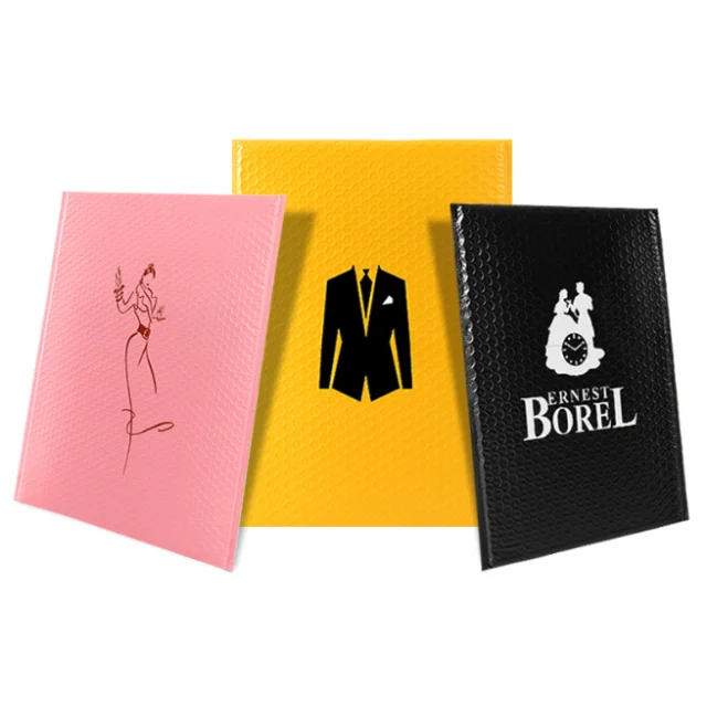 Custom Design Envelopes Padded Bubble Mailing Bags Black Glitter Metallic Foil Teal Bubble Mailers