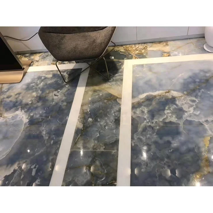  Высокое качество m2 цена прозрачный оникс облицовка стен синий из мраморного оникса