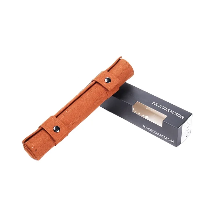 2022 New hot sale custom logo Suede felt Backgammon roll up set with dices backgammon stones