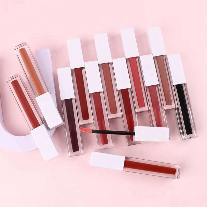 Top sell private label logo longlasting liquid lipstick nude 6piece matte vegan liquid lipstick