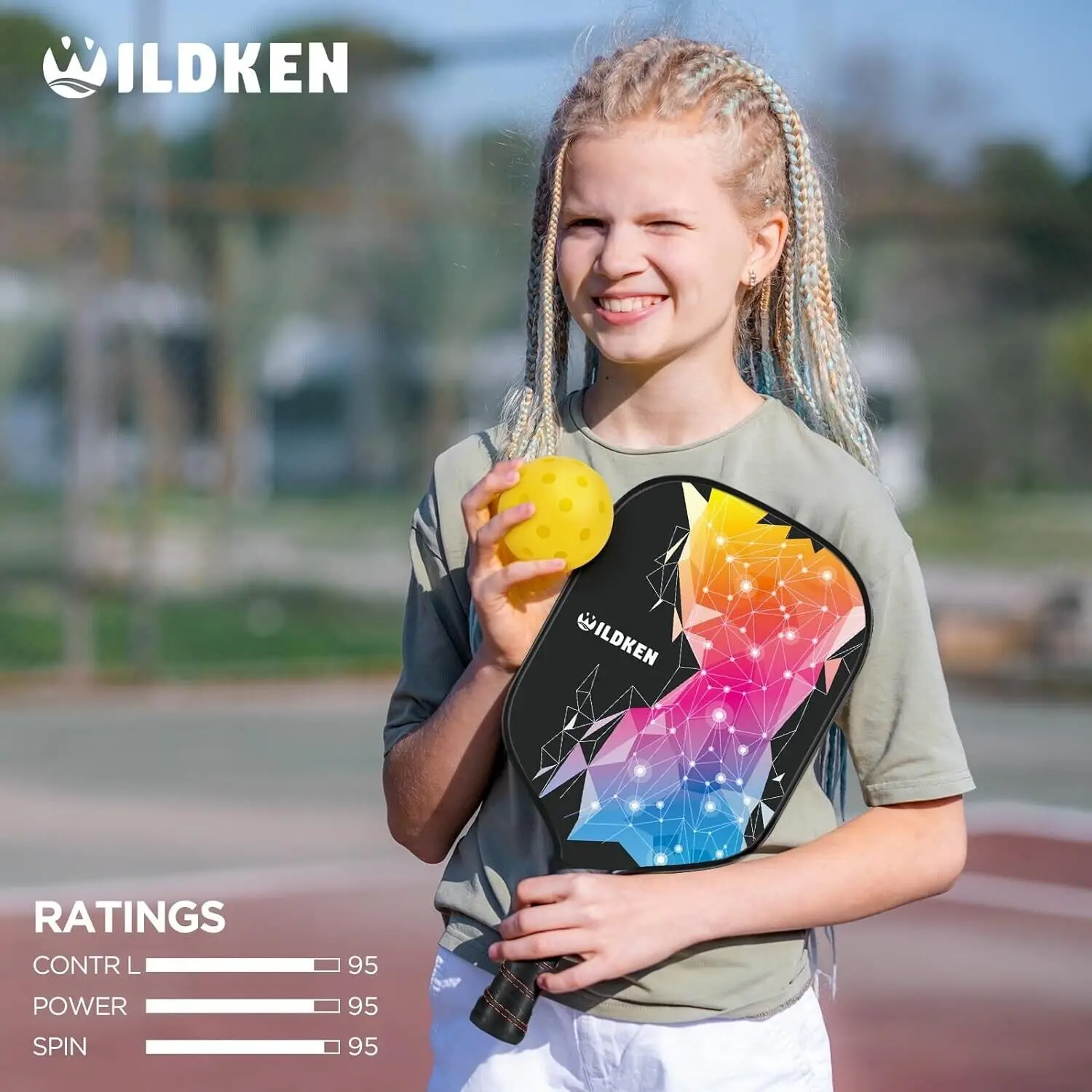 USAPA Custom 13mm Carbon Fiber Pickleball Racquet Set High Strength New Pattern Design Includes 2 Paddles 4 Balls