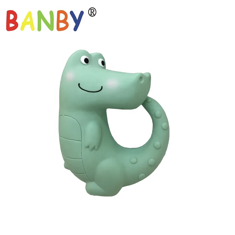 100% Biodegradable Natural Rubber Latex Crocodile Toy For Baby Teething