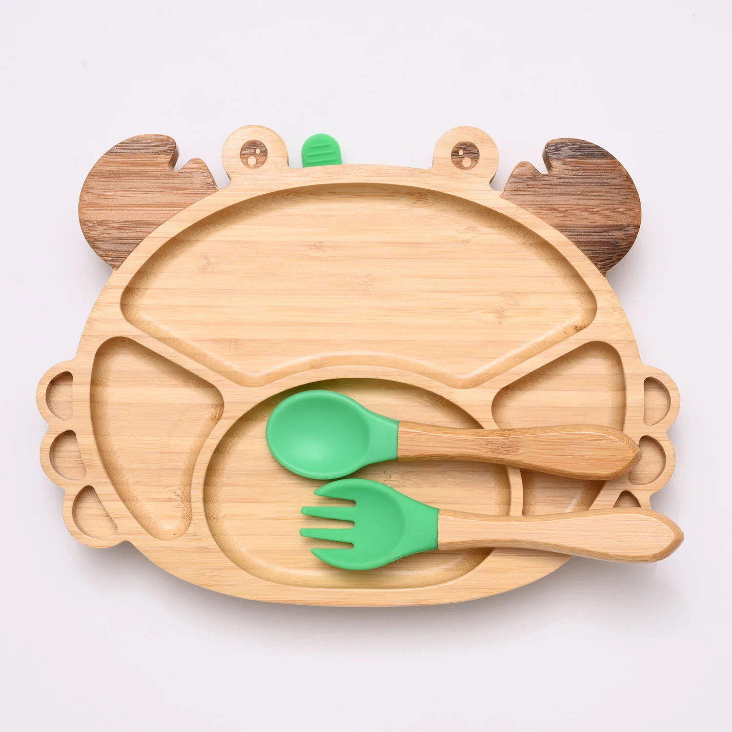 Custom made wooden plate with suction wooden plate for baby