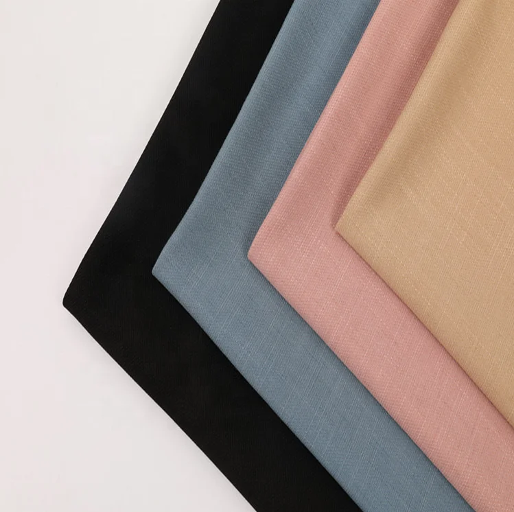 50% polyester 46% viscose 4% spandex copy hemp TR bamboo joint woven Summer stretch fabric 228g for dress,suits,uniform