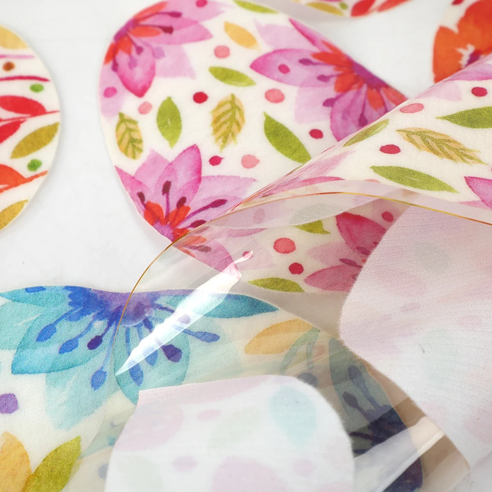 Hot sale custom digital printing floral design on 100%TPU clear vinyl fabric for bag making