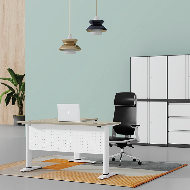 Hot sale china factory L shape manager office desk metal steel leg office computer table office desk