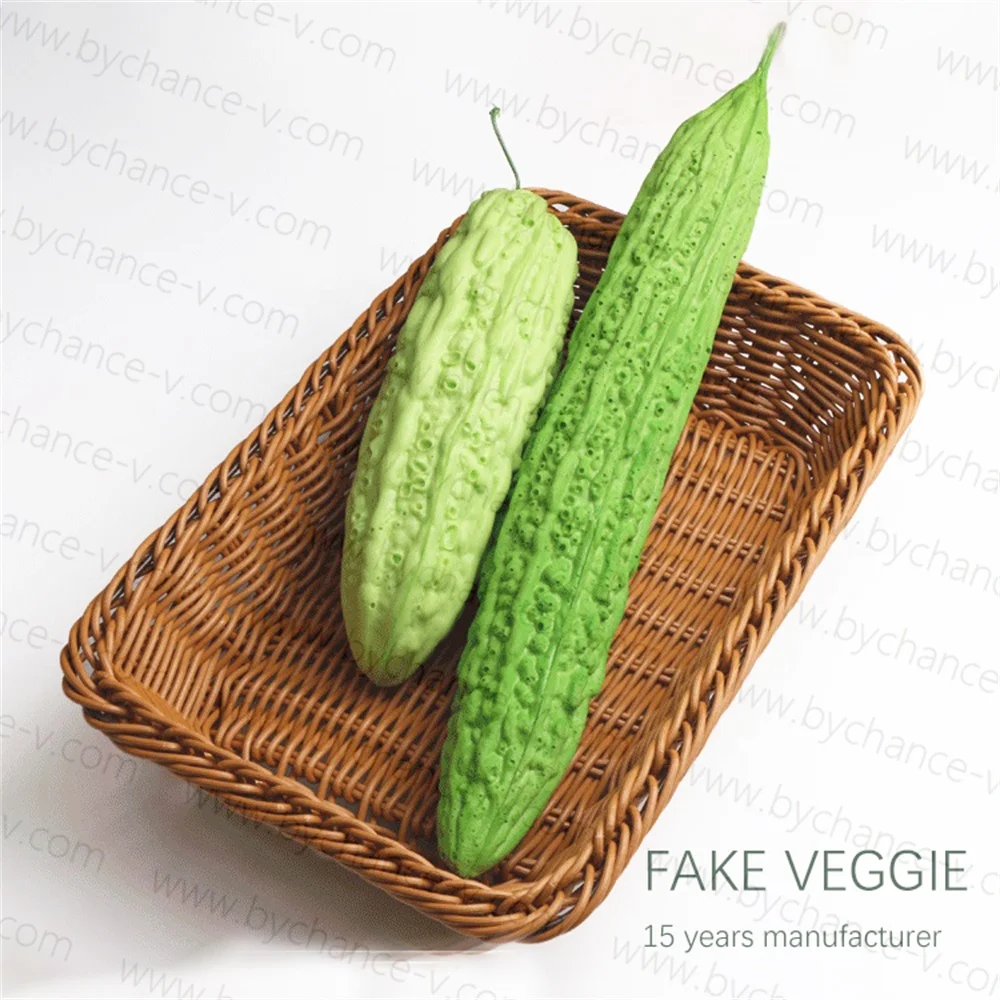 Learn Names of Fruits and Vegetables With Artificial Toy Artificial Vegetable lifelike fake bitter melon for decorative Display