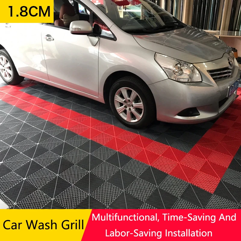 Plastic Tiles Floor Modular Non-Slip Interlocking Garage Splice Grille Drainage Matting for Basement Swimming