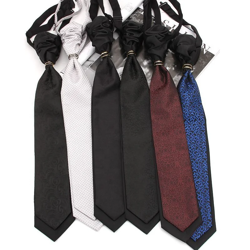 Оптовая продажа, дешевые двухслойные мужские галстуки из полиэстера с золотым кольцом