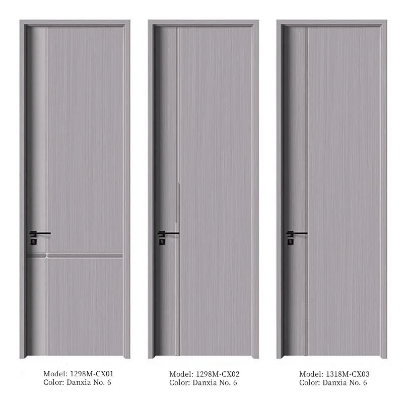 American Modern Style Acrylic Interior Door Panel Solid Wood and PVC Sliding with Lock for Home and Hotel