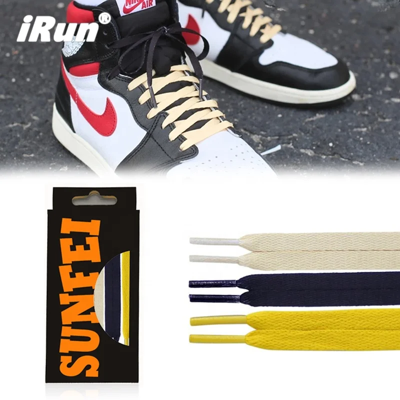 IRun custom Jordan 2-цветные Сменные шнурки 2 цвета плоские с принтом Персонализированные свой собственный стиль подходит