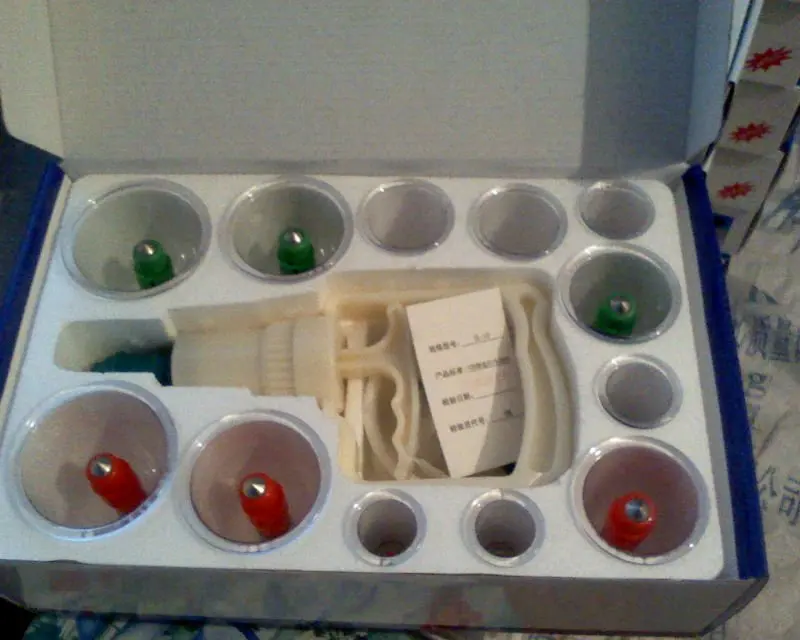 Traditional Health Care Cupping Sets Professional Chinese 12 Pieces Transparent 6 Magnetic Needles Chinese Medicine Apparatus