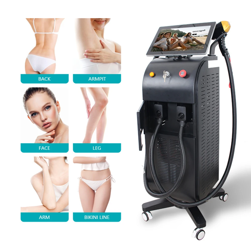 Commercial Permanent Water Cooling System 755 808 1064nm Hair Removal 808Nm Laser Diode Alma