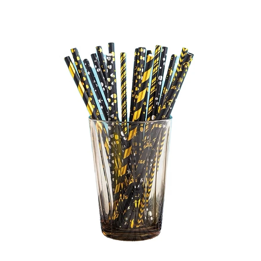 Custom Printed packing rice straws High Quality Colorful Disposable Paper Straw Cheap edible drinking Straws