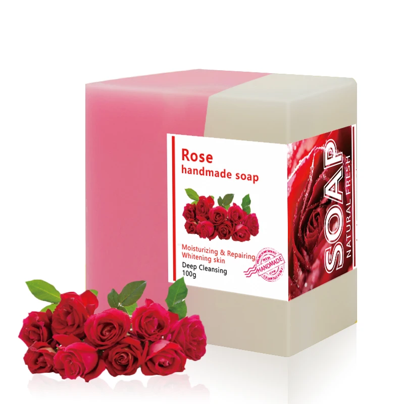 Eco friendly face body soap roses flower wholesale organic hand made hotel soap