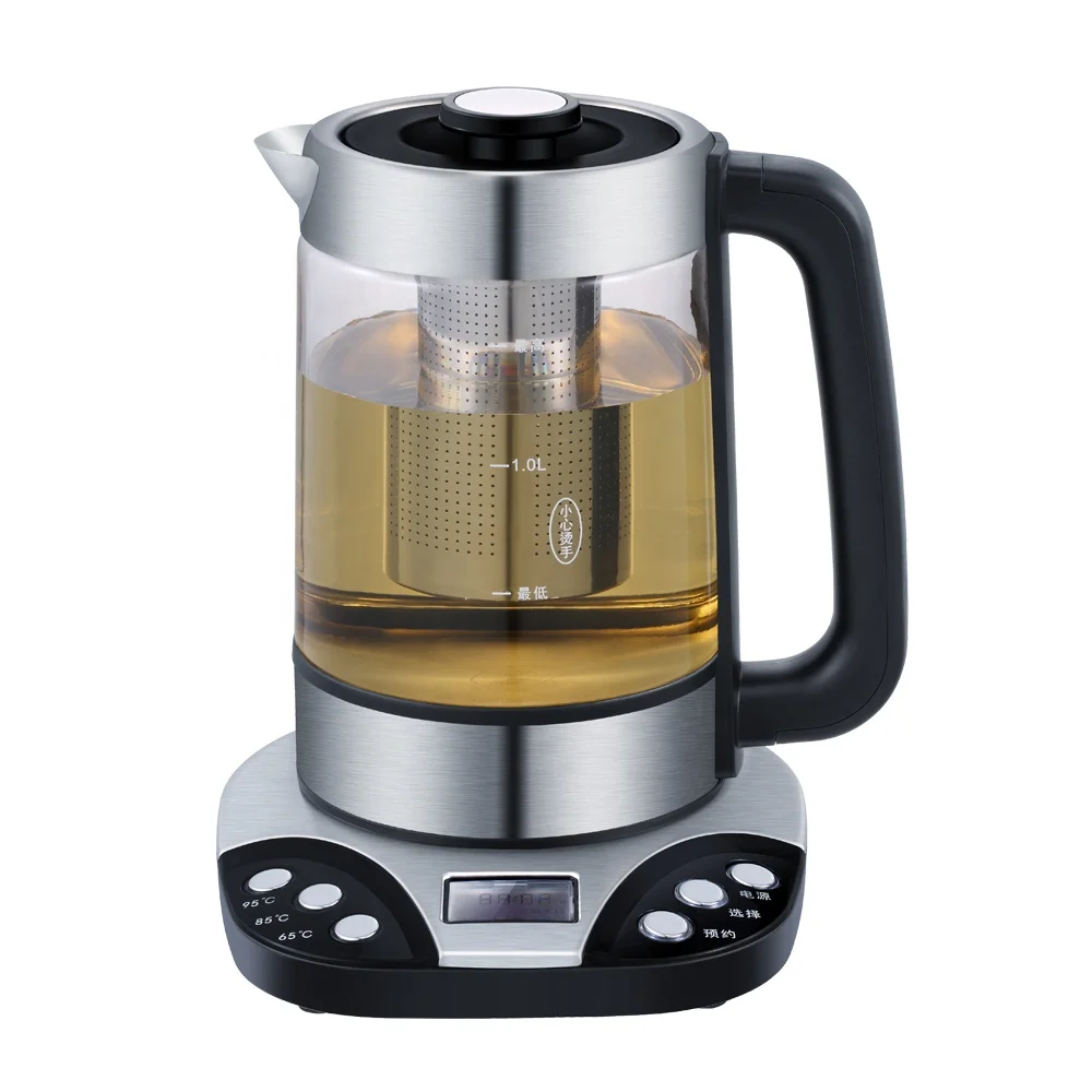 Electric water kettle digital glass tea kettle with tea strainer and Temperature Adjustment/ Hervidores/ Wasserkocher
