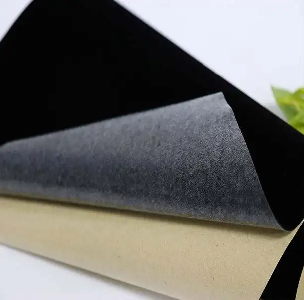 black photo shoots background gift box covering fabric nonwoven flock fabric short pile self adhesive material sticky flock