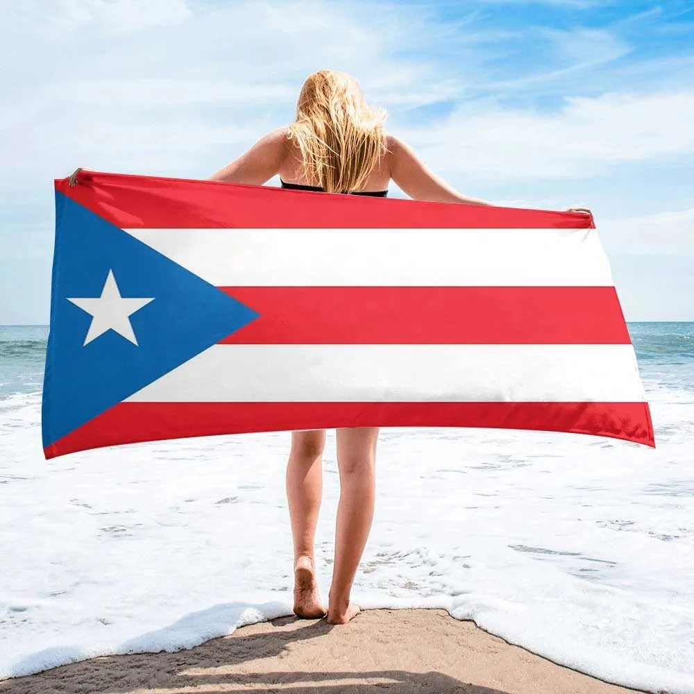 Оптовая продажа сувениров Puerto Rico рекламный подарок на заказ Печать Персонализированные мягкие махровые пляжные полотенца из микрофибры