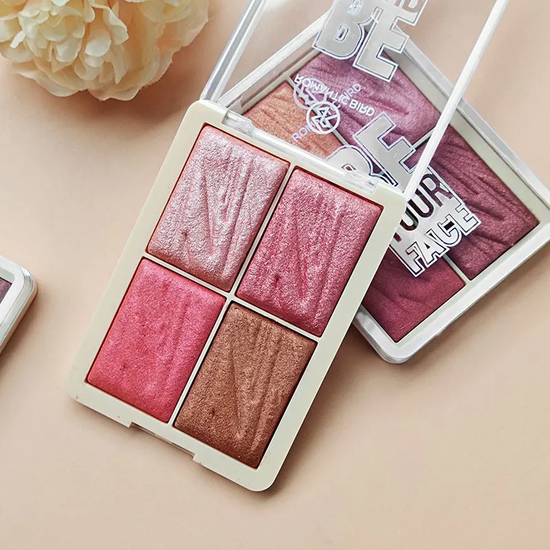 Romantic Bird High Quality Blush Palette Shimmer Metallic Color Private Label China Manufacturer GMP Certificate Custom Logo