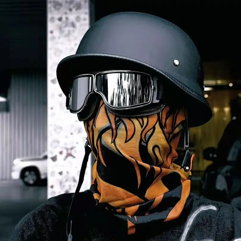 DOT Approved Classic Retro Bike Helmet Germany Vintage Half Face Casque Motorcycle Helmets For Men Women