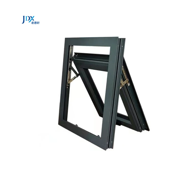 Jundexuan White Inward Opening Awning Window UPVC Frame Awning Windows With Single Tempered Glass For Basement
