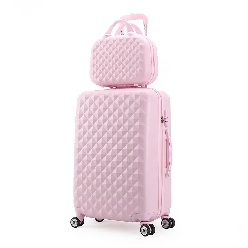 Cheap Mini Makeup Bag Lightweight Carryon Trolley Diamond ABS Suitcase Luggage