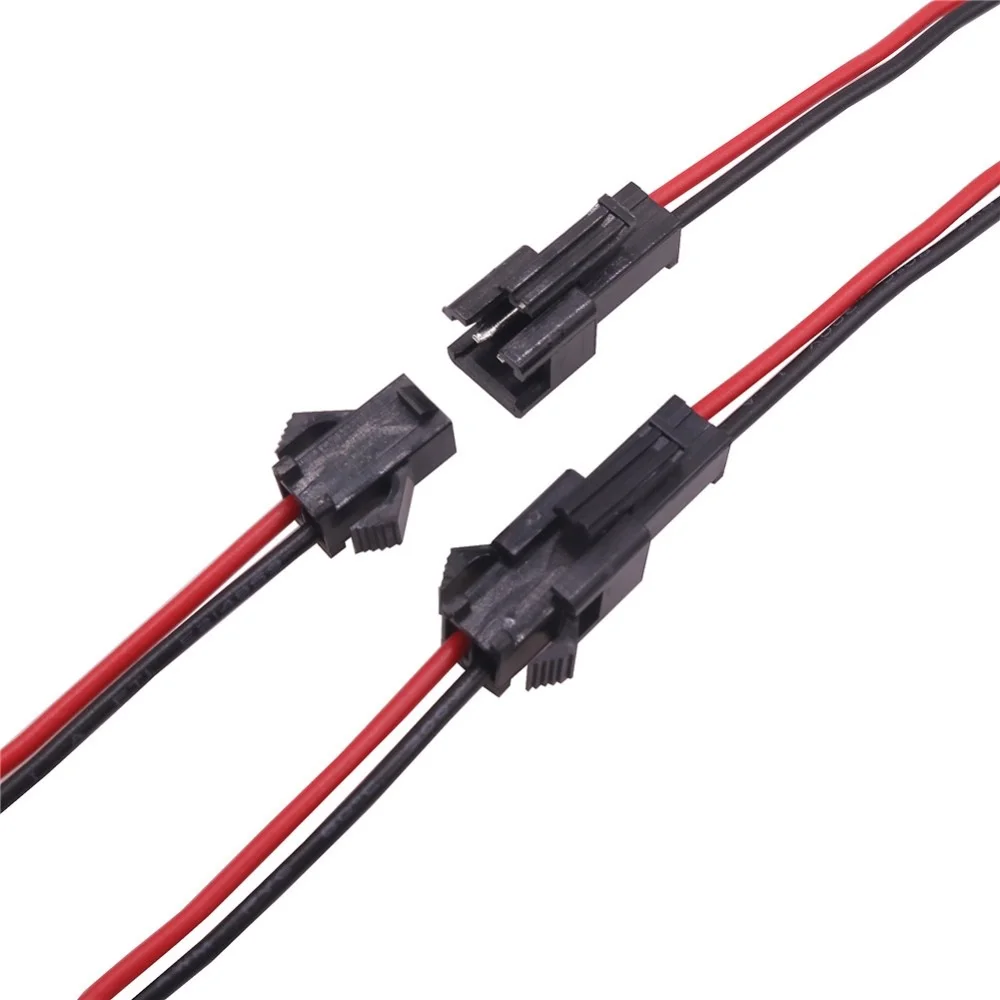 22 AWG JST SM 2 контактный разъем для мужского и женского разъем адаптера с 100/150 мм Электрический кабель провод для светодиодной лампы